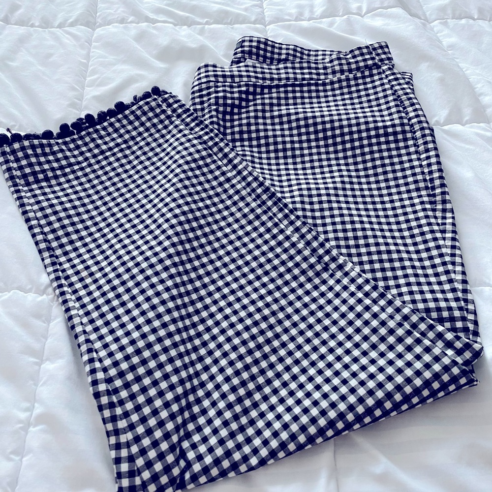 Black and white plaid pants 18